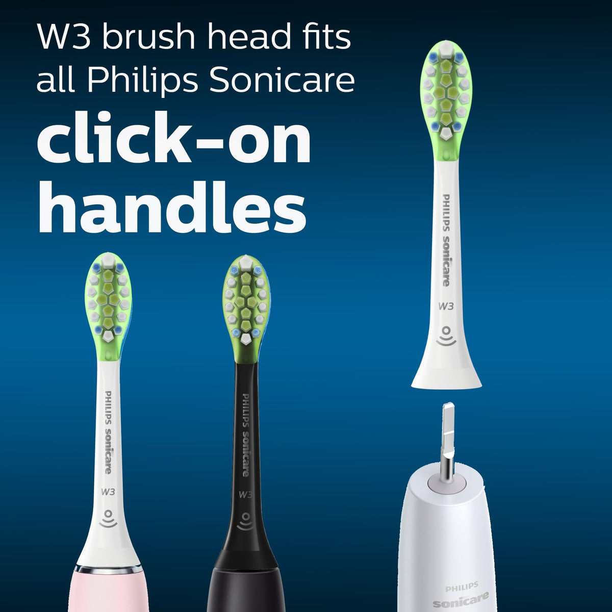 Philips Sonicare W3 Whitening Brush Heads, 2-Pack, 6 Month Supply, White 🍁 All In One Marketplace Canada