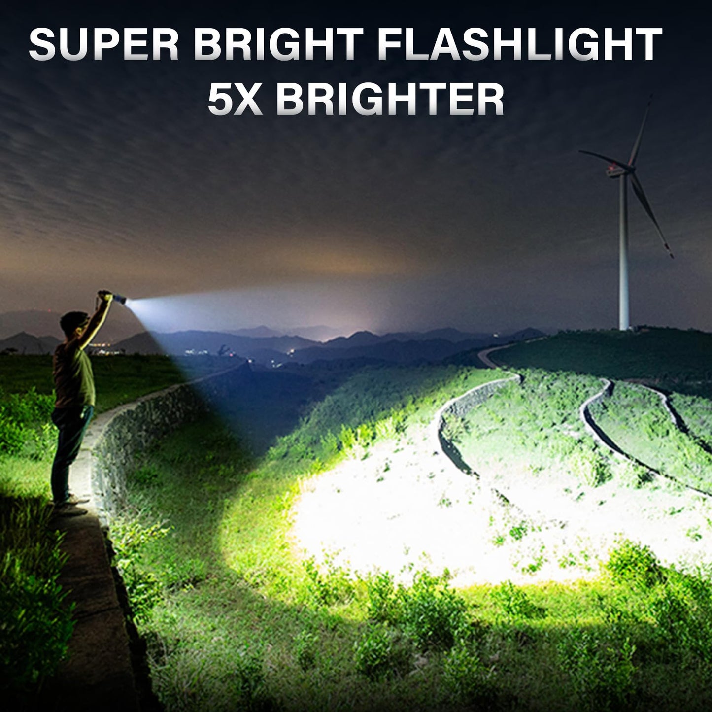AKNEAR Rechargeable LED Flashlight High Lumens, Super Bright Flashlights with Zoomable & USB C Rechargeable & 5 Light Mode & IPX-7 Waterproof, Powerful Flash Light (2, Standard Display) 🍁 All In One Marketplace Canada