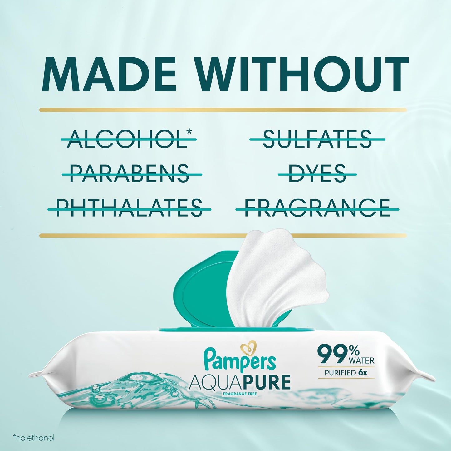 Pampers Aqua Pure Baby Wipes, 99% Water, Fragrance Free, 672 Baby Wipes Total (12X Flip-Top Packs) 🍁 All In One Marketplace Canada