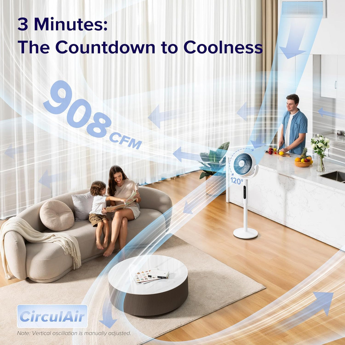 Levoit Standing Fan for Bedroom, CirculAir 120° Oscillating, Quiet 20dB, 9 Speeds, 4 Modes, DC Motor, 2 in 1 Pedestal & Tabletop, 82ft, Remote Control, Sensor, 9H Timer, 908CFM Ultra-High Airflow 🍁 All In One Marketplace Canada