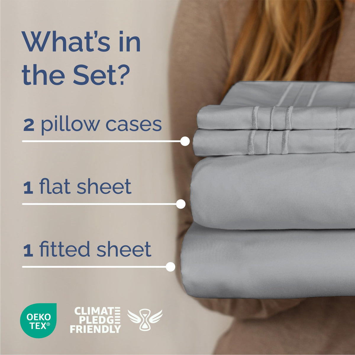 Queen Size 4 Piece Sheet Set - Comfy Breathable & Cooling Sheets - Hotel Luxury Bed Sheets for Women & Men - Deep Pockets, Easy-Fit, Soft & Wrinkle Free Sheets - Steel Blue Oeko-Tex Bed Sheet Set 🍁 All In One Marketplace Canada