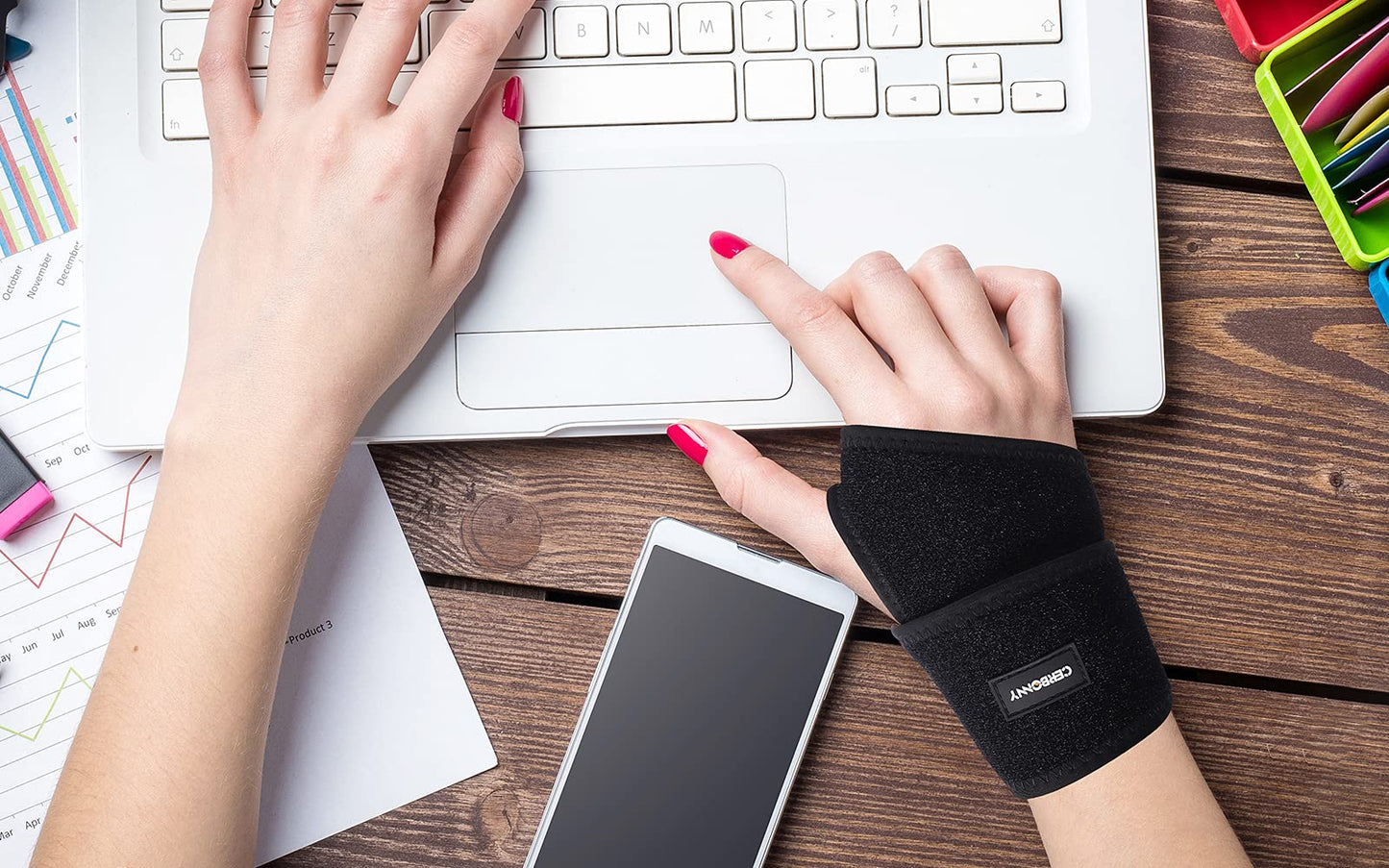 CERBONNY Carpal Tunnel Wrist Brace,2Pack Wrist Support Brace Adjustable Wrist Strap Reversible Wrist Brace for Sports Protecting/Tendonitis Pain Relief/Carpal Tunnel/Arthritis-Right&Left 🍁 All In One Marketplace Canada