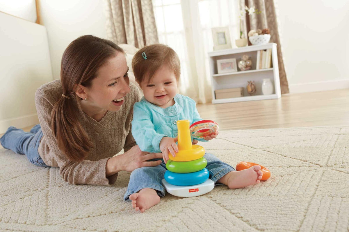 Fisher-Price Baby’s First Blocks & Rock-a-Stack Toy Set, Bucket of 10 Shapes & Ring Stacking Activity for Developmental Play Ages 6+ Months 🍁 All In One Marketplace Canada