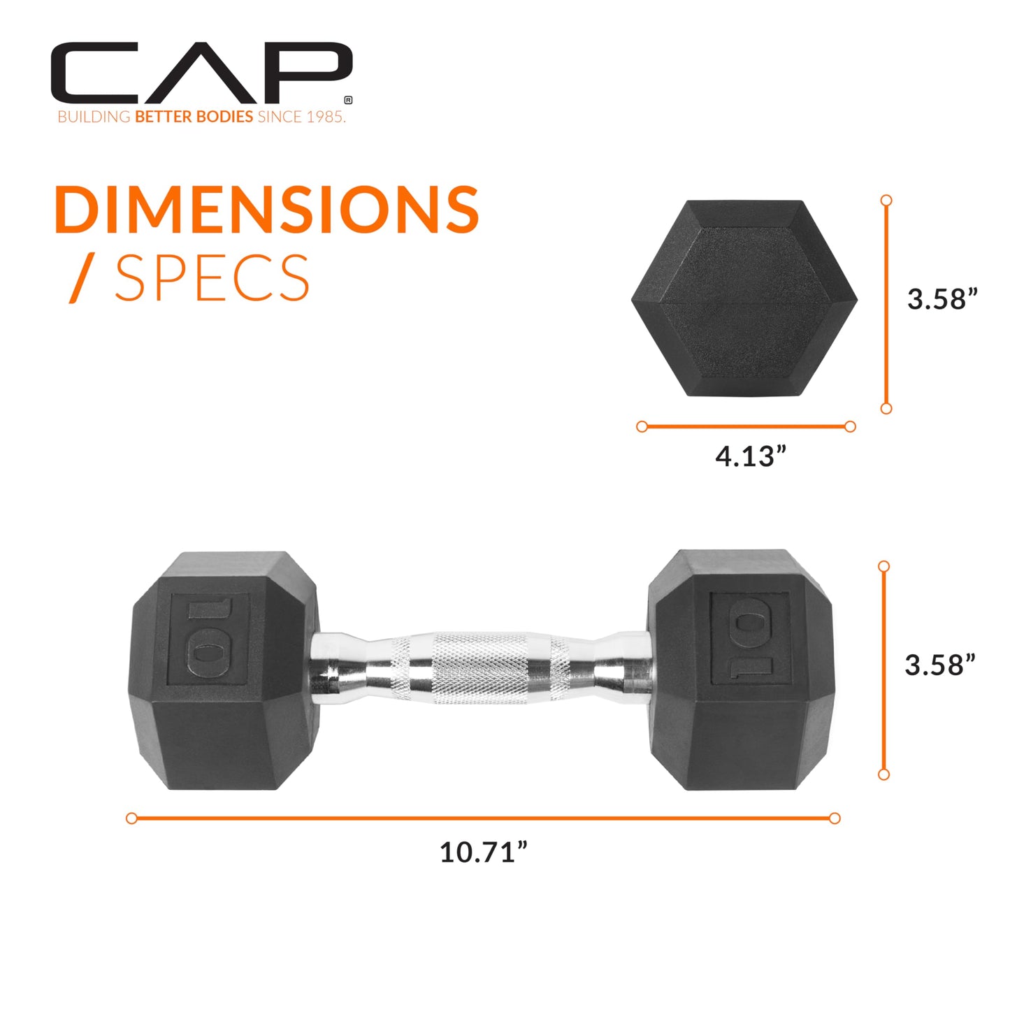 CAP Barbell 10 lb Rubber Coated Hex Dumbbell 🍁 All In One Marketplace Canada