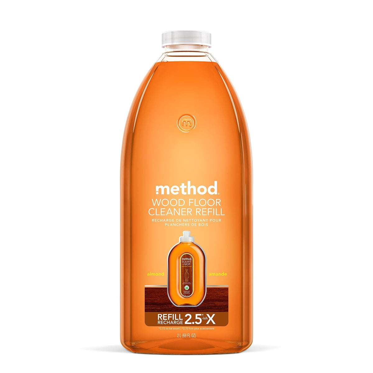 Method Hardwood Floor Cleaner, Squirt + Mop Refill, Use as Laminate or Sealed Wood Floor Cleaner, Almond Scent, 2 Liter Bottle, 1 Pack, Packaging May Vary 🍁 All In One Marketplace Canada