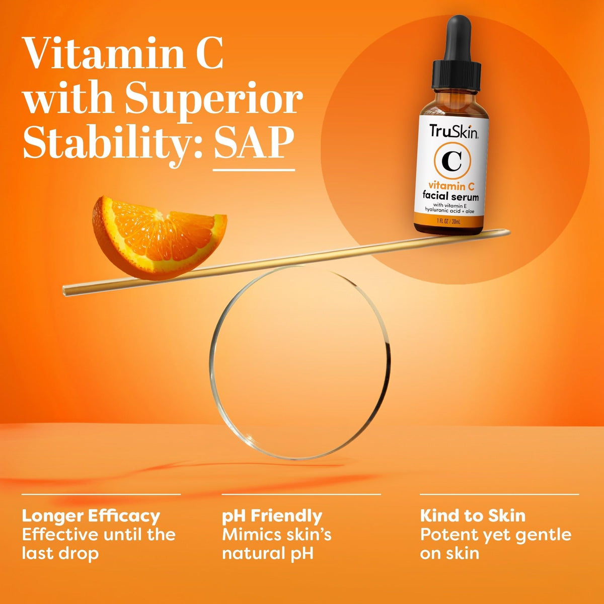 TruSkin Vitamin C Serum For Face – Anti Aging Formula with Vitamin C, Hyaluronic Acid, Vitamin E – Brightening Serum – Improve Appearance of Dark Spots, Tone, Fine Lines & Wrinkles, 1 Fl Oz 🍁 All In One Marketplace Canada