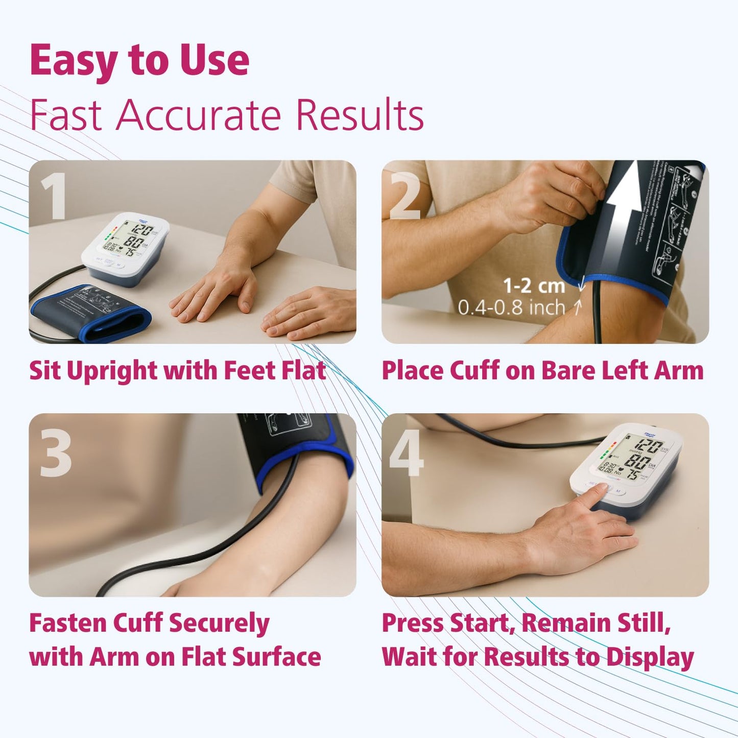 Physio Logic Essentia+ Clinically Accurate, Affordable Blood Pressure Monitor for Home Use, Easy 1-Touch Operation, Premium XL Display, 2-User, 120 Readings, Wide Cuff (22–42 cm), Compact Carry Case 🍁 All In One Marketplace Canada
