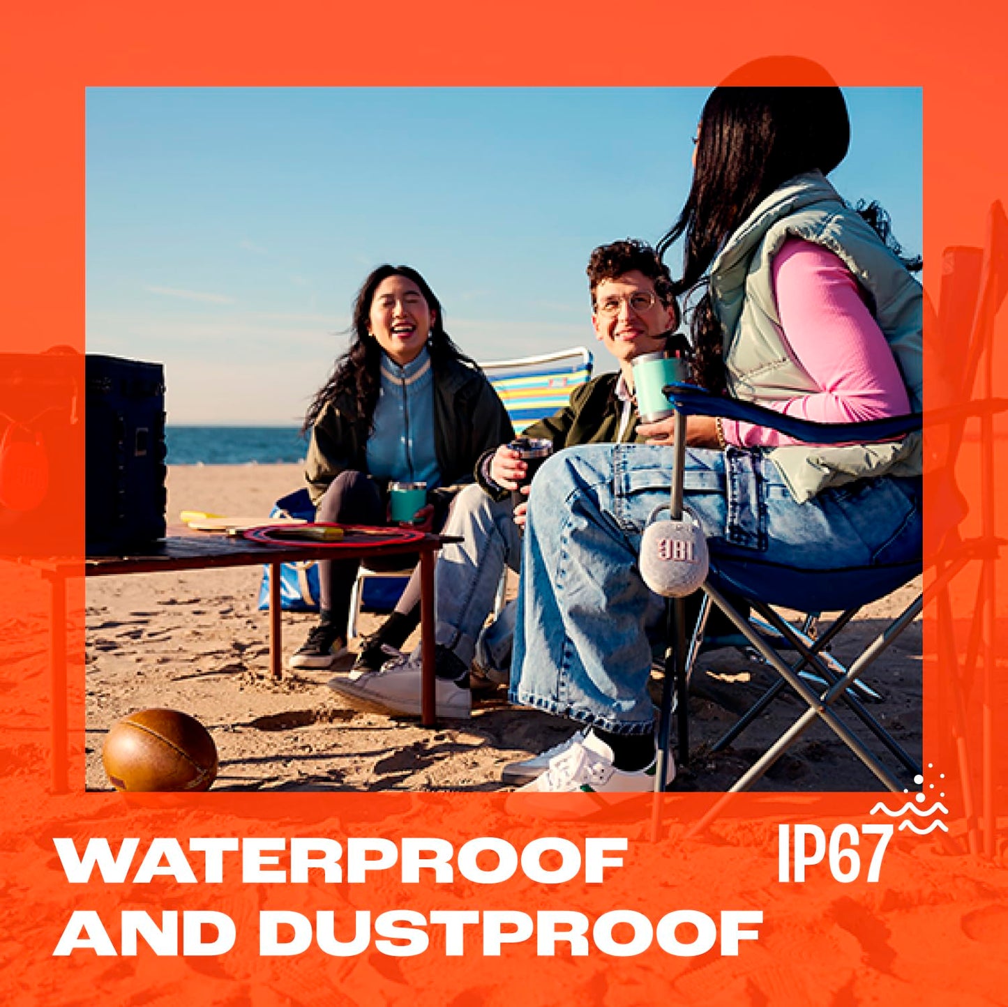 JBL Clip 5 - Ultra-Portable, Waterproof & Dustproof Bluetooth Speaker, Big Pro Sound with Punchy bass, Integrated Carabiner, Up to 12 Hours of Play, Recycled Materials (Black & Orange) 🍁 All In One Marketplace Canada