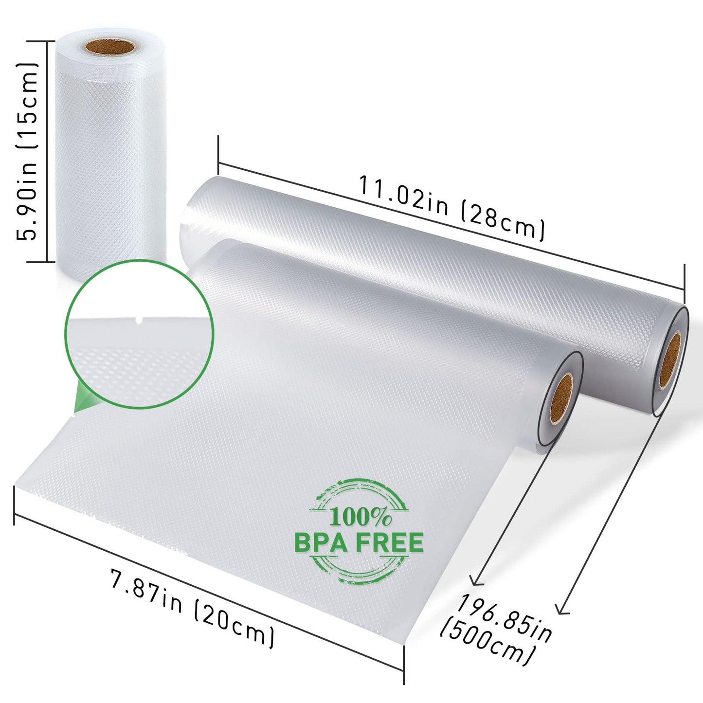 Food Vacuum Sealer Bag Rolls: KitchenBoss 6 Rolls Food Saver Bags,6 8 11 inch Sous Vide Bags Rolls with BPA Free, Commercial Grade Vac seal Bags for All Vacuum Sealer 🍁 All In One Marketplace Canada