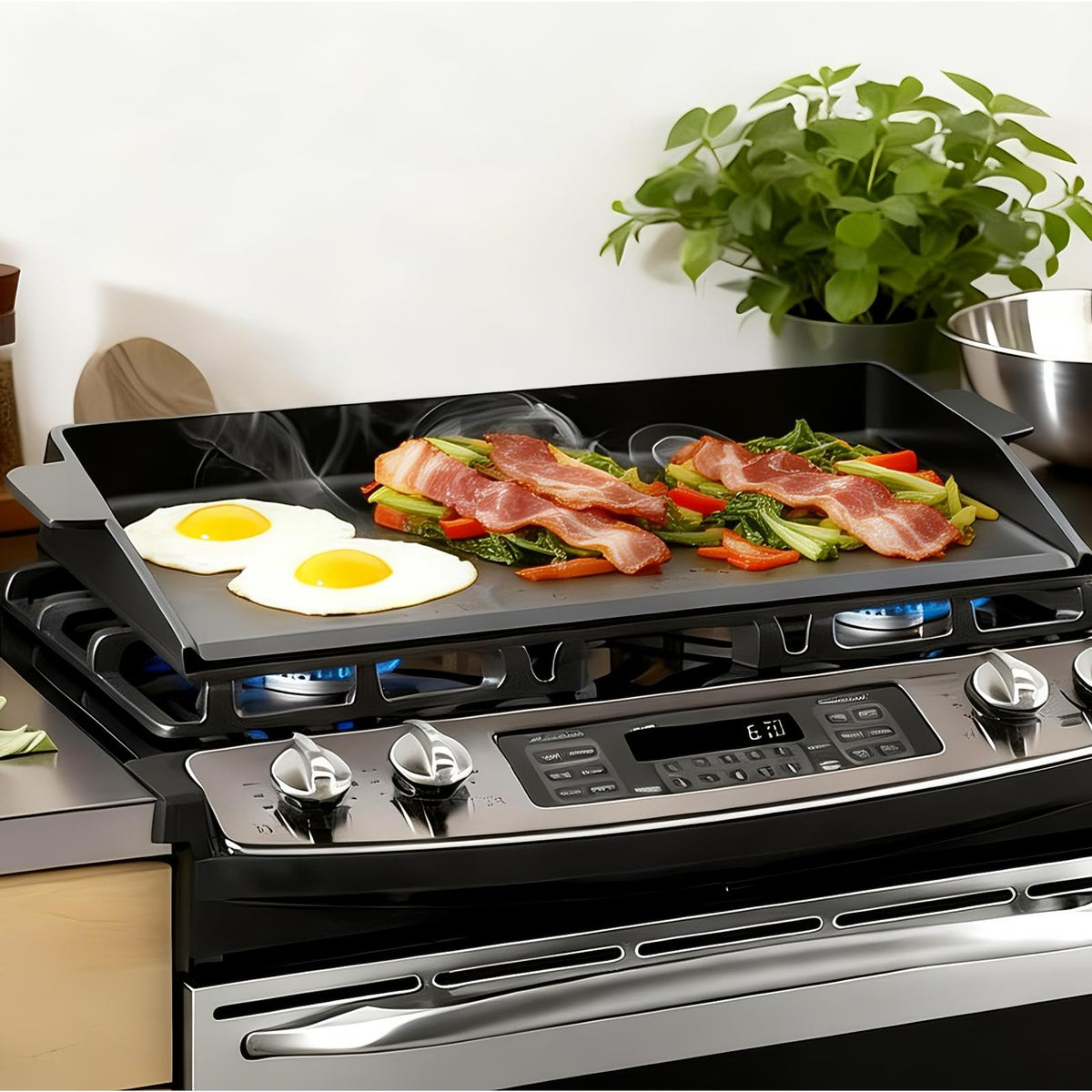 BBQ Future Universal Cast Iron Griddle for Gas Grill with Spatula Set, 23" x 16" Pre-Seasoned Nonstick Griddle Insert Large BBQ Flat Top Plate for All Gas/Electric Grill, Stove Top and More 🍁 All In One Marketplace Canada