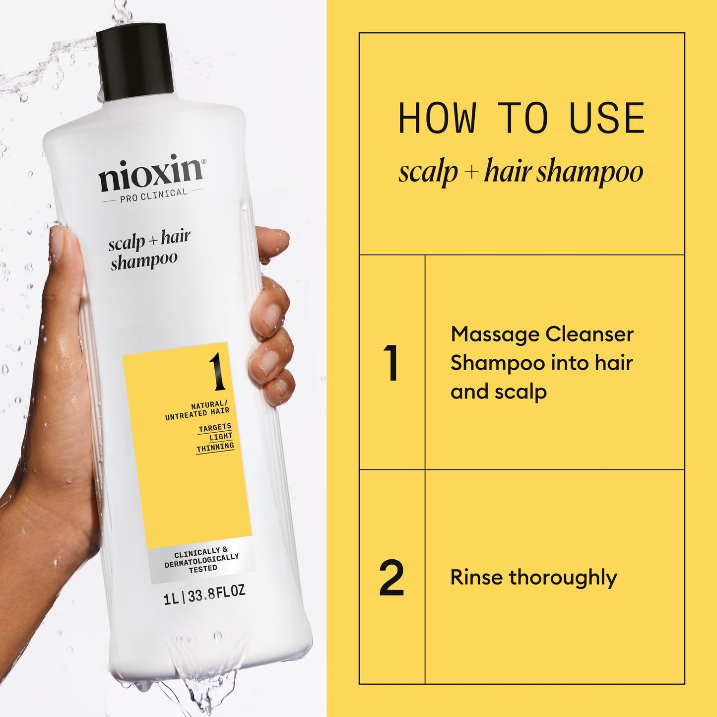 Nioxin System 1 Scalp + Hair Thickening Shampoo | For Natural Hair with Light Thinning | Strengthen Against Breakage with Niacinamide & Biotin | 33.8 Fl Oz 🍁 All In One Marketplace Canada