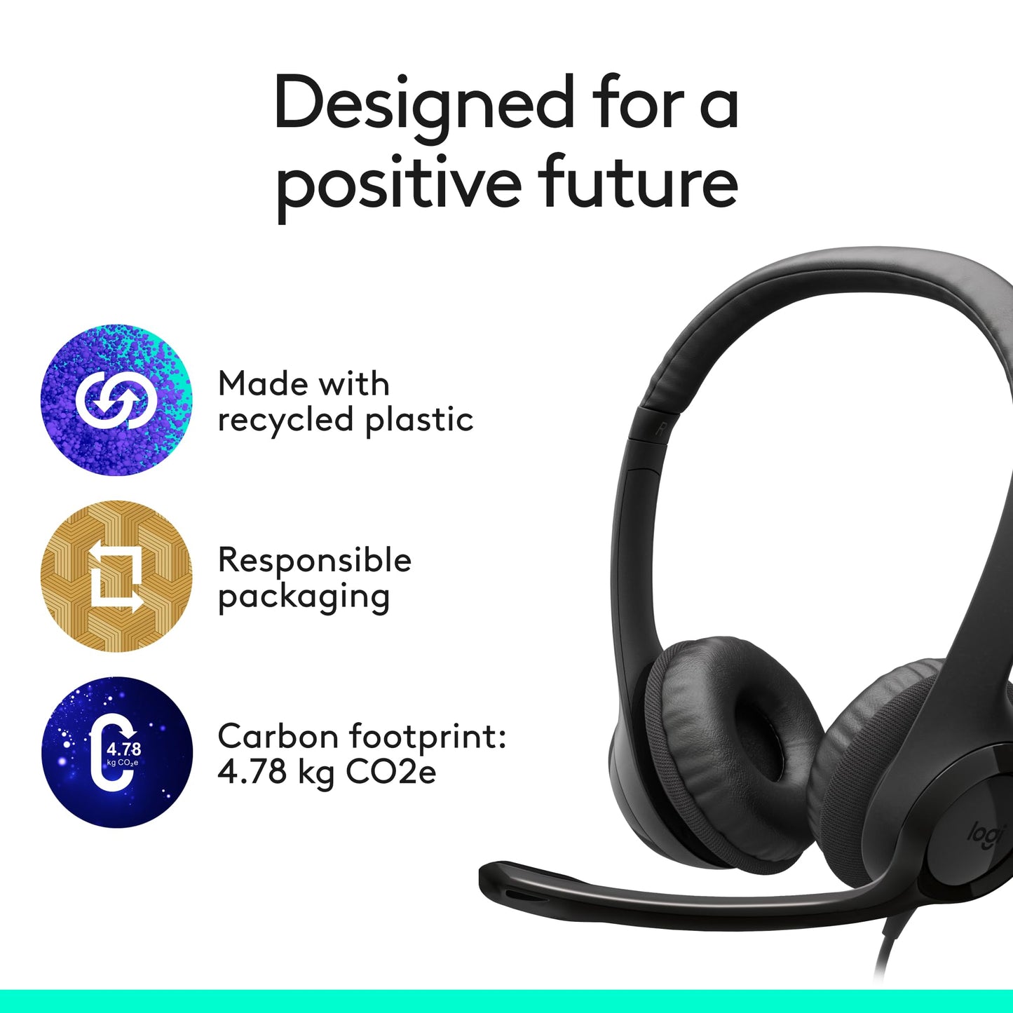 Logitech H391 Wired Headset for PC/Laptop, Stereo Headphones with Noise Canceling Microphone, USB-C, in-Line Controls, Works with Chromebook - Graphite 🍁 All In One Marketplace Canada