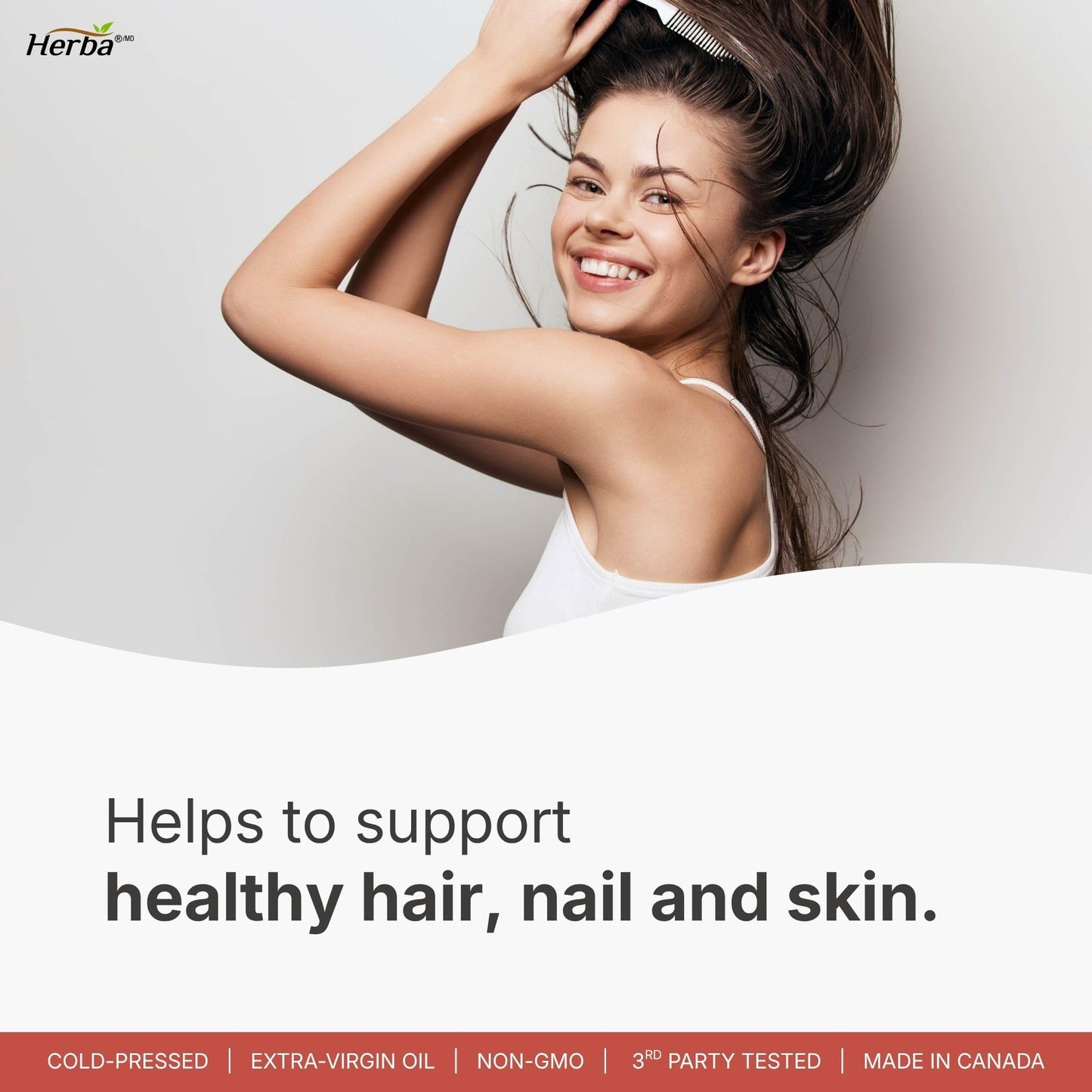 Herba Pumpkin Seed Oil Capsules for Hair - 90 Softgels | 3 in 1 with Saw Palmetto and Biotin | Cold Pressed, Extra Virgin, and Non GMO | Made in Canada 🍁 All In One Marketplace Canada