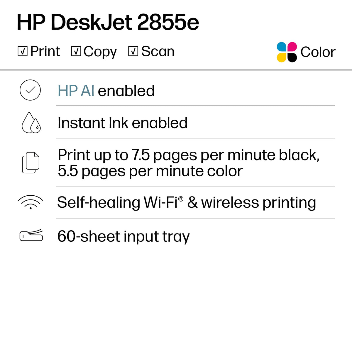 HP DeskJet 2855e Wireless All-in-One Printer, Scanner, Copier 🍁 All In One Marketplace Canada