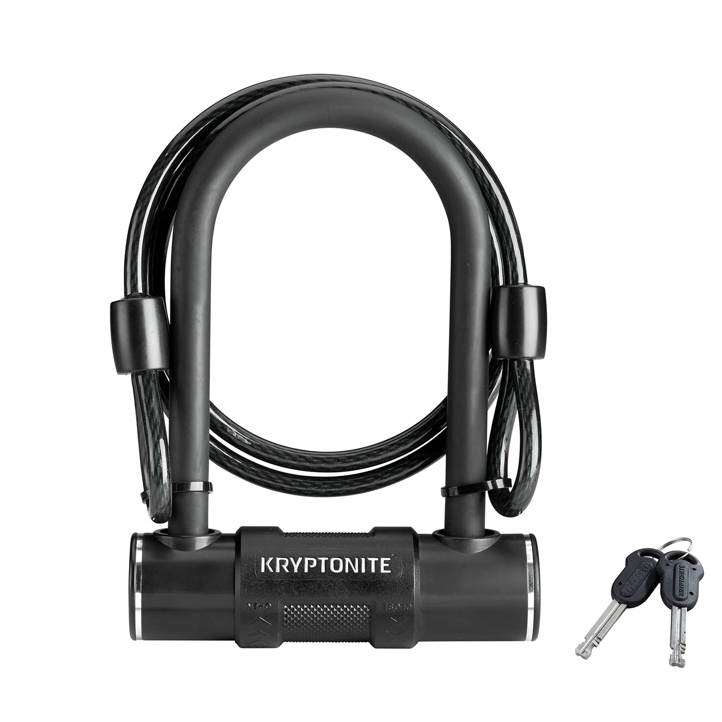 Kryptonite Bike U-Lock with Braided Steel Cable, High Security Anti-Theft Bicycle U Lock, 12mm Shackle and 8mm x4ft Length Security Cable with Keys for Scooter Road Mountain Bikes,Black 🍁 All In One Marketplace Canada