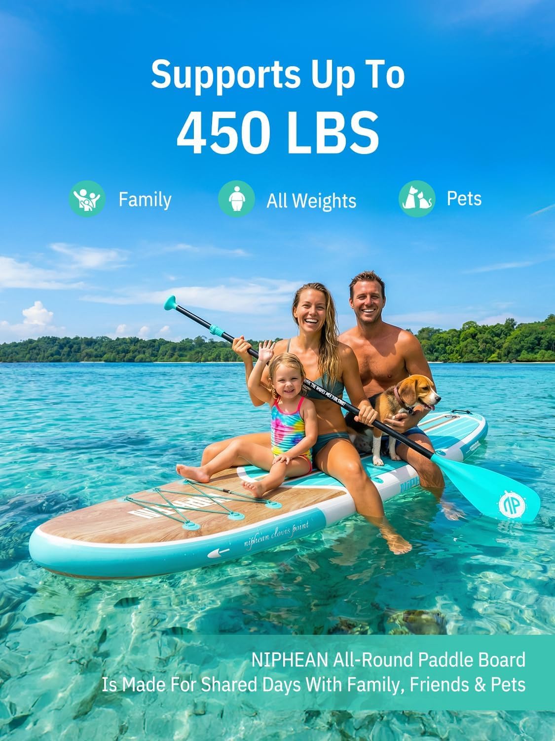 Niphean Inflatable Stand Up Paddle Board with SUP Accessories, 10'6'' All-Round Inflatable SUP, Anti-Slip EVA Deck, Inflatable Paddle Board for Adults & Youth 🍁 All In One Marketplace Canada