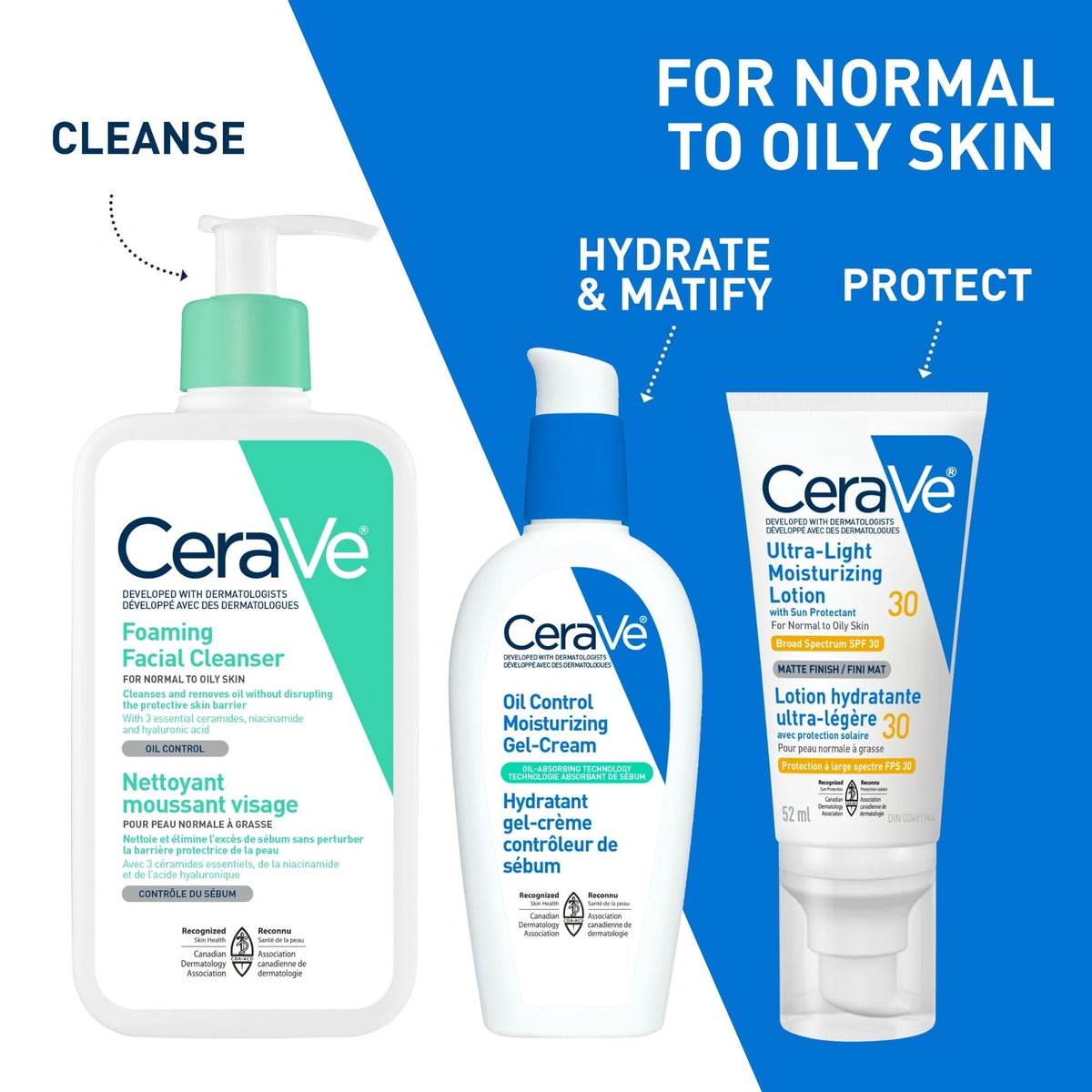 CeraVe Oil Control Moisturizing Gel-Cream for Oily & Combination Skin, 48H Hydration & 8H Shine Control, Non-Greasy, Matte Finish with Ceramides, Hyaluronic Acid & Niacinamide, Fragrance-Free, 89mL 🍁 All In One Marketplace Canada