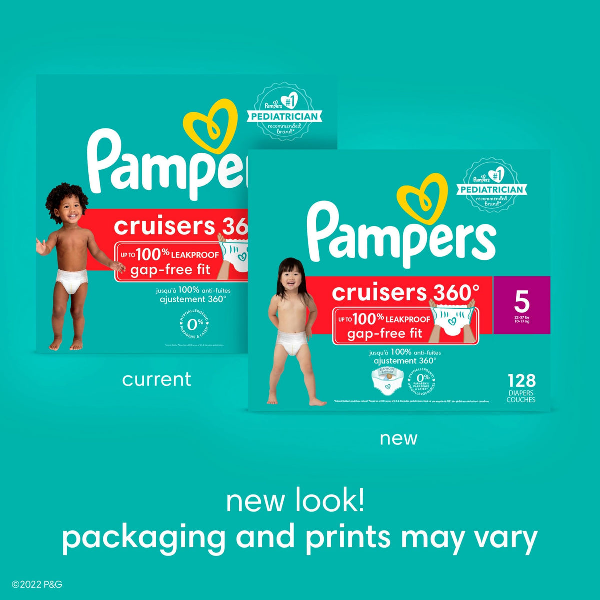 Pampers Diapers - Cruisers 360° - Size 6, up to 100% Leakproof Fit, Designed for Active Babies, Pull On Diaper, EZ Off Tabs Designed for Easy Changes, 1 Pack (Count of 48) 🍁 All In One Marketplace Canada