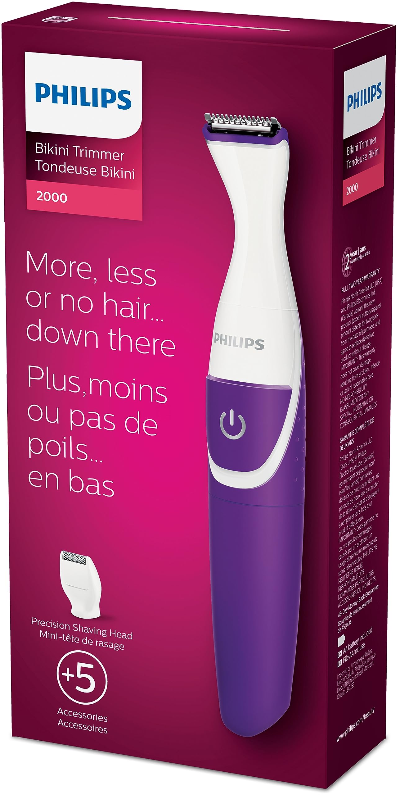 Philips BikiniGenie Cordless Women's Bikini Line Trimmer, BRT383/50, 3 Count (Pack of 1) 🍁 All In One Marketplace Canada