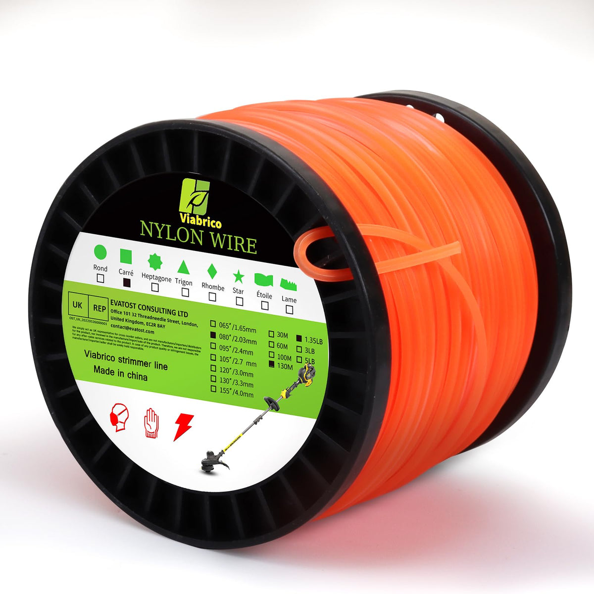 VIABRICO 0.080 Inch Trimmer Line, 0.080" Weed Wacker Eater String, Commercial Grade Square Nylon String Trimmer Line Replacement for String Trimmer Weed Trimmer .080"-425ft-1.35lb-Spool 🍁 All In One Marketplace Canada