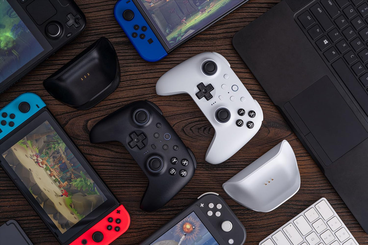 8BitDo Ultimate 2 Bluetooth Controller for Switch/Switch 2 & Windows PC, Switch Pro Controller with TMR Joysticks, Switchable Hall Effect/Tactile Triggers, Vibration and Motion Control - White 🍁 All In One Marketplace Canada