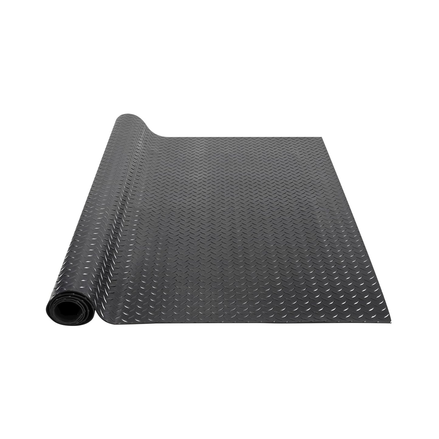 VEVOR Diamond-Plate Rubber Flooring Roll, 3 mm x 4 ft x 8 ft Garage Floor Mat, SBR Rubber Flooring Roll, Easy to Clean, Diamond Plate Mat for Under Cars, Garage Industry Gym, Black 🍁 All In One Marketplace Canada