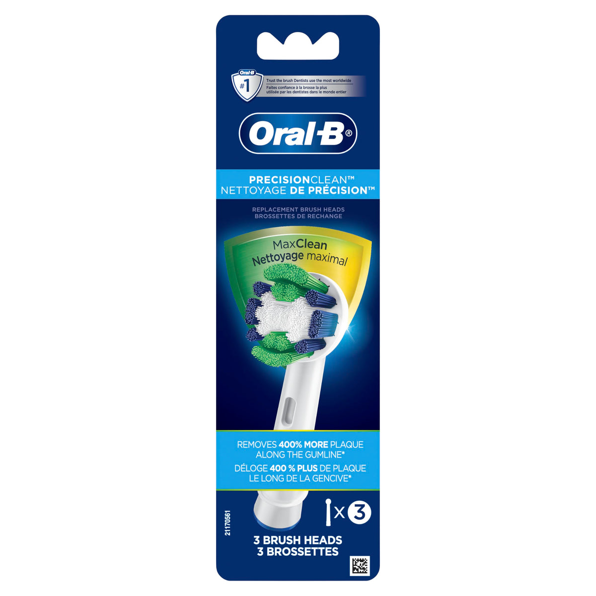 Oral-B Precision Clean Electric Toothbrush Replacement Brush Heads Refill, White, 3 Count 🍁 All In One Marketplace Canada