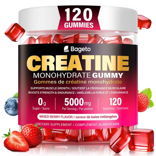 Creatine Monohydrate Gummies 5000mg for Men & Women, Gomitas de 5g Creatine Monohydrate,120 Pre Workout Gummies for Muscle Strength, Mixedberry (Pack of 1) 🍁 All In One Marketplace Canada