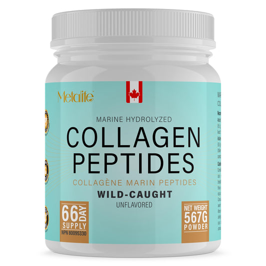 Marine Collagen Powder 567g (Type 1 & 3), Wild-Caught Fish Collagen Peptides, Hydrolyzed, Unflavored, Naturally Derived Marine Taste, Made in Canada, Skin, Joints, Hair & Nails Support 🍁 All In One Marketplace Canada