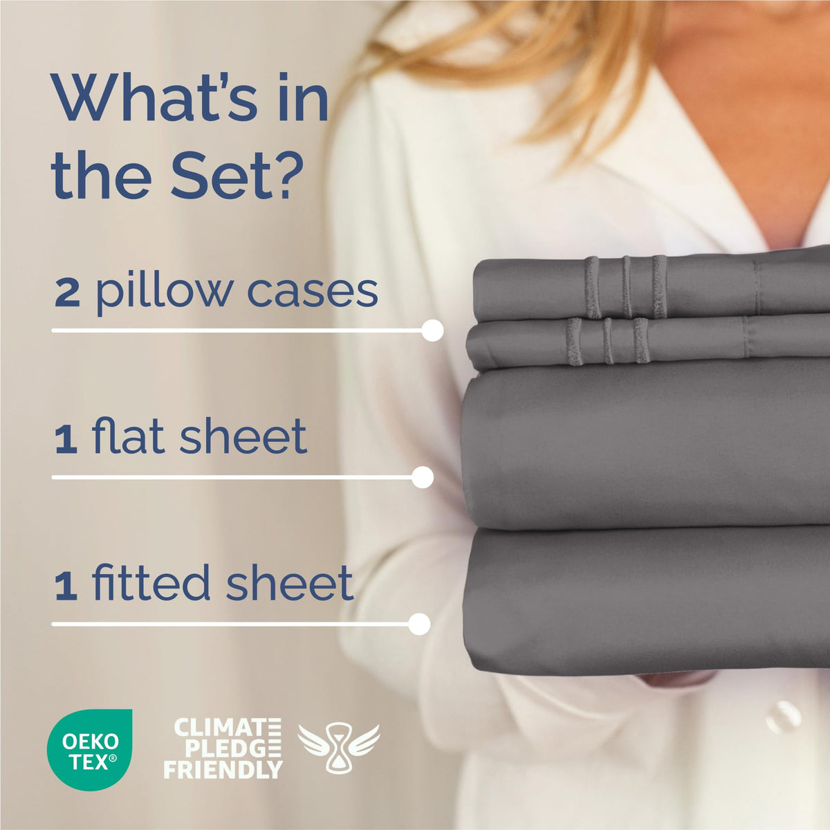 King Size 4 Piece Sheet Set - Comfy Breathable & Cooling Sheets - Hotel Luxury Bed Sheets for Women & Men - Deep Pockets, Easy-Fit, Extra Soft & Wrinkle Free Sheets - Dark Grey Oeko-Tex Bed Sheet Set 🍁 All In One Marketplace Canada