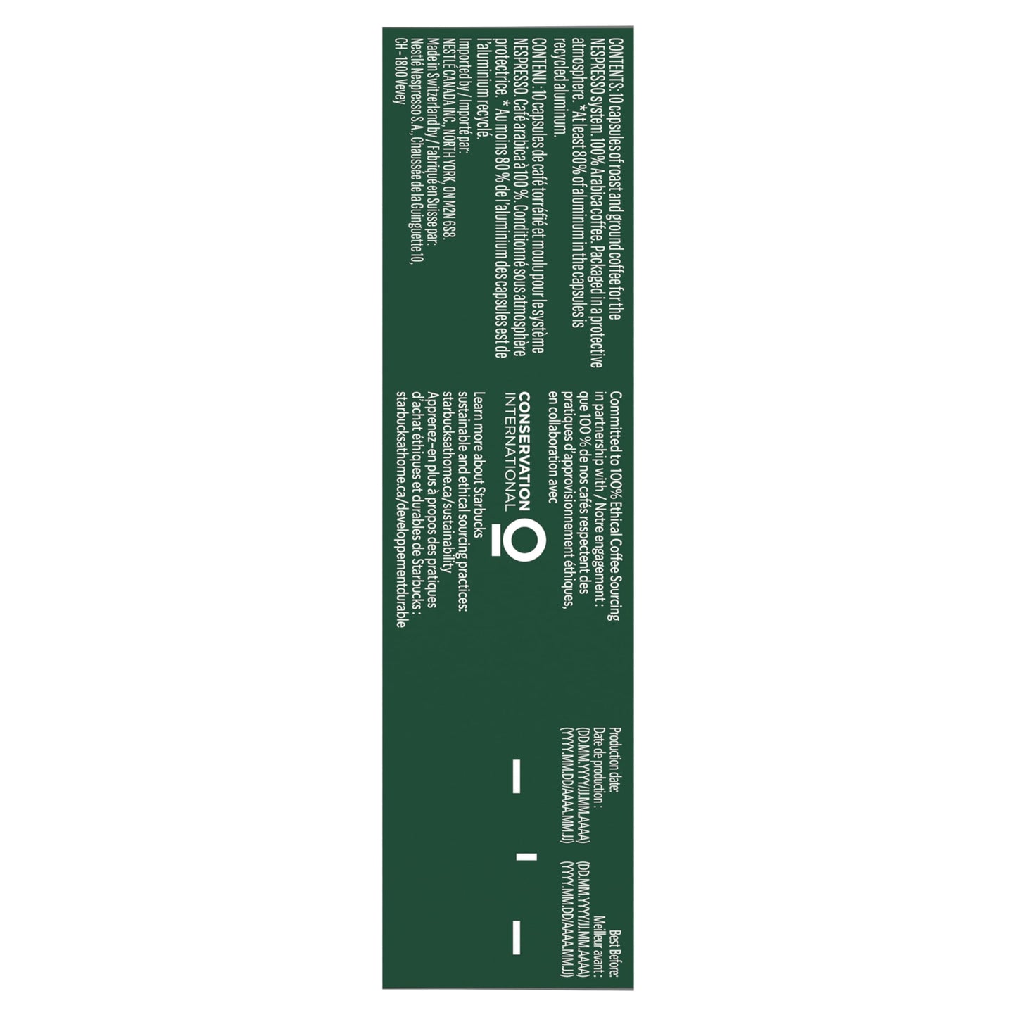STARBUCKS by Nespresso Espresso Roast Coffee Capsules, For Original Line, 5 Boxes, 275 g 🍁 All In One Marketplace Canada