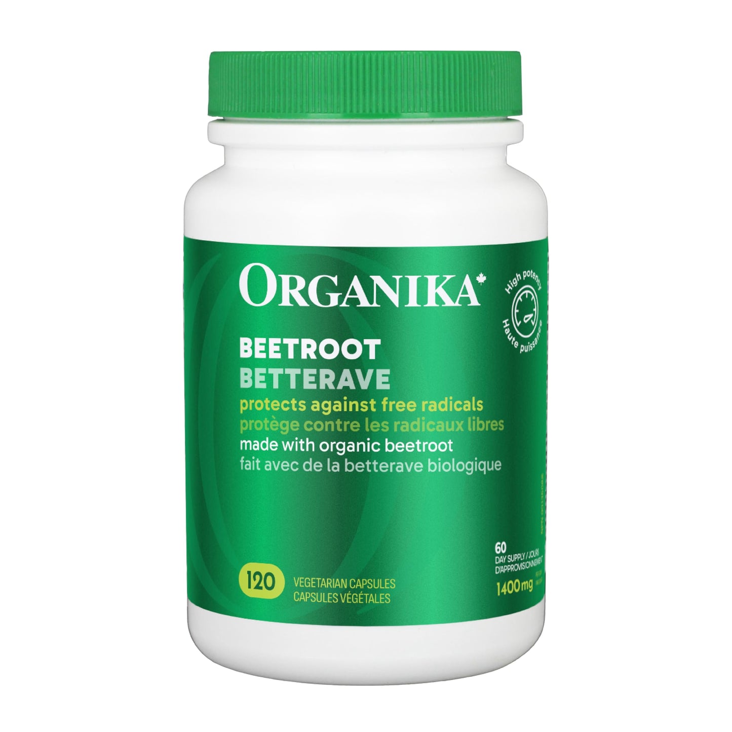 Organika Beetroot Organic- 1400mg High Potency Antioxidant, Blood-Pressure Support, Nitrous Oxide + Exercise Performance- 120vcaps 🍁 All In One Marketplace Canada