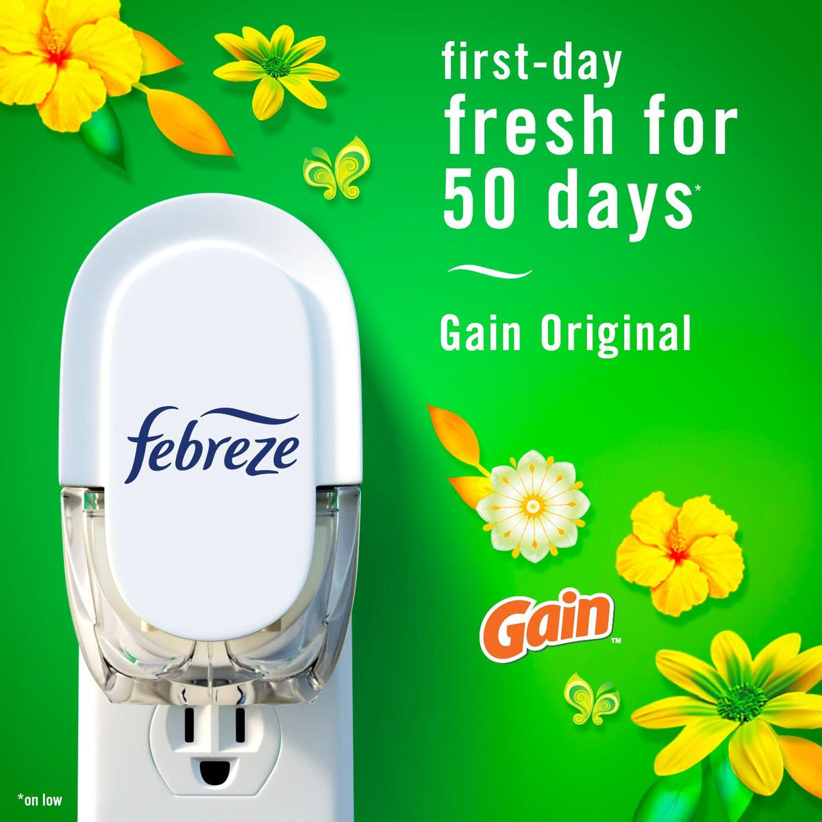Febreze Plug In Air Freshener, Odor-Fighting Scented Oil Starter Kit for Home, Bathroom and Kitchen, Long Lasting for Strong Odors, Gain Original Scent, Warmer + 4 Refill 🍁 All In One Marketplace Canada
