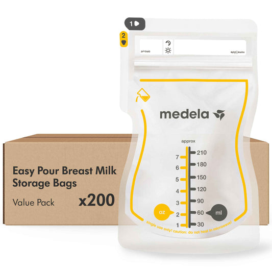 Medela Easy Pour Disposable Breast Milk Storage Bags, 7 oz/210 ml Capacity, Leakproof Design with Milk Protection, Made Without BPA, Pack of 200 🍁 All In One Marketplace Canada