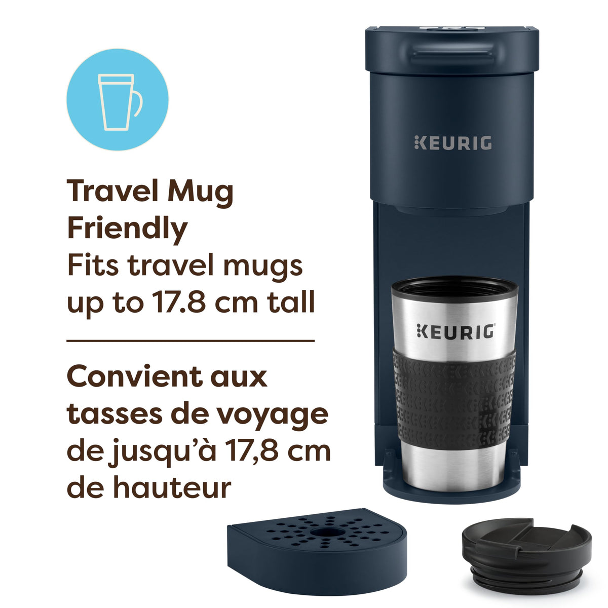 Keurig K-Mini Go Single Serve K-Cup Pod Coffee Maker, Navy 🍁 All In One Marketplace Canada