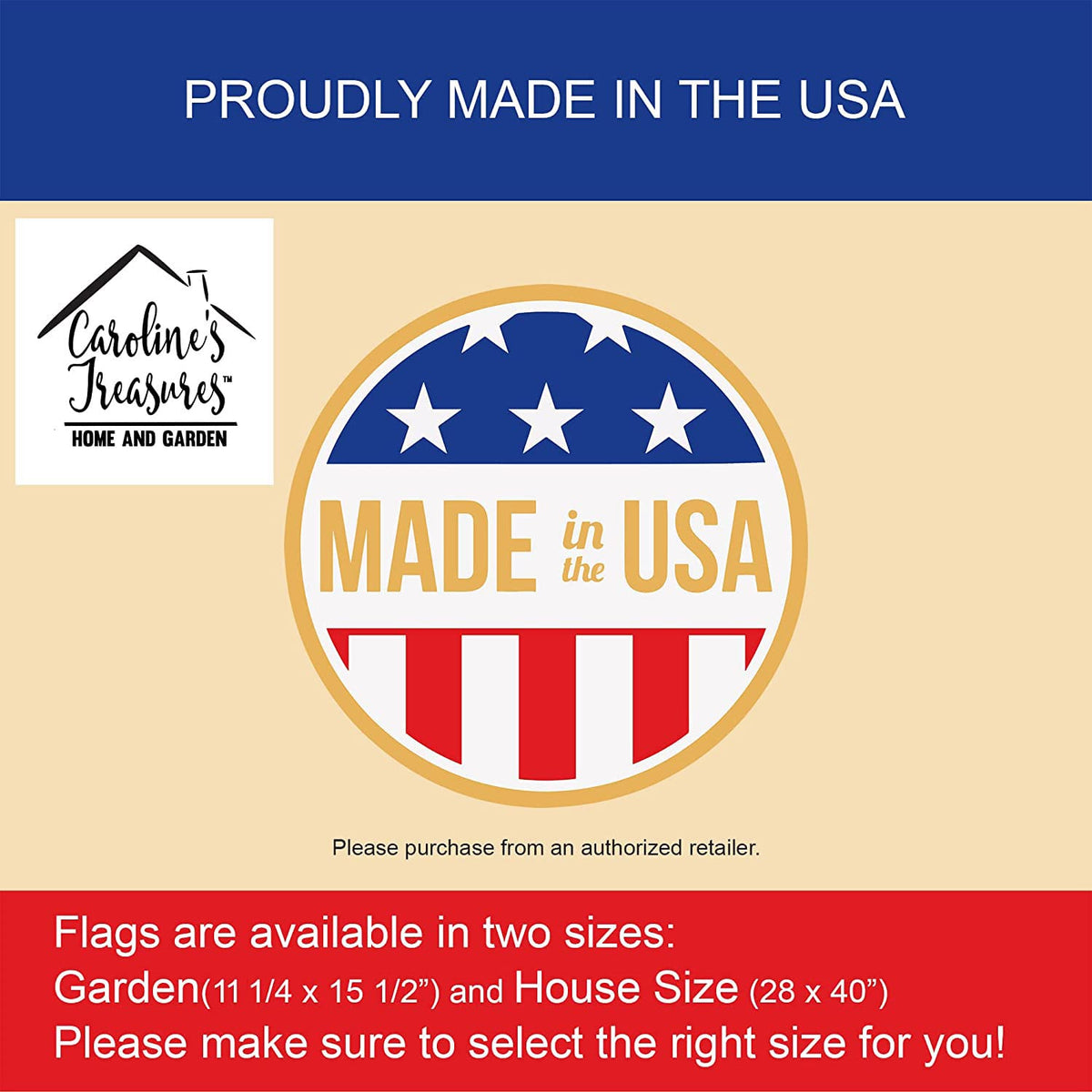 Caroline's Treasures BB4386GF Halloween English Bulldog Red White Flag Garden Size, Small, Multicolor