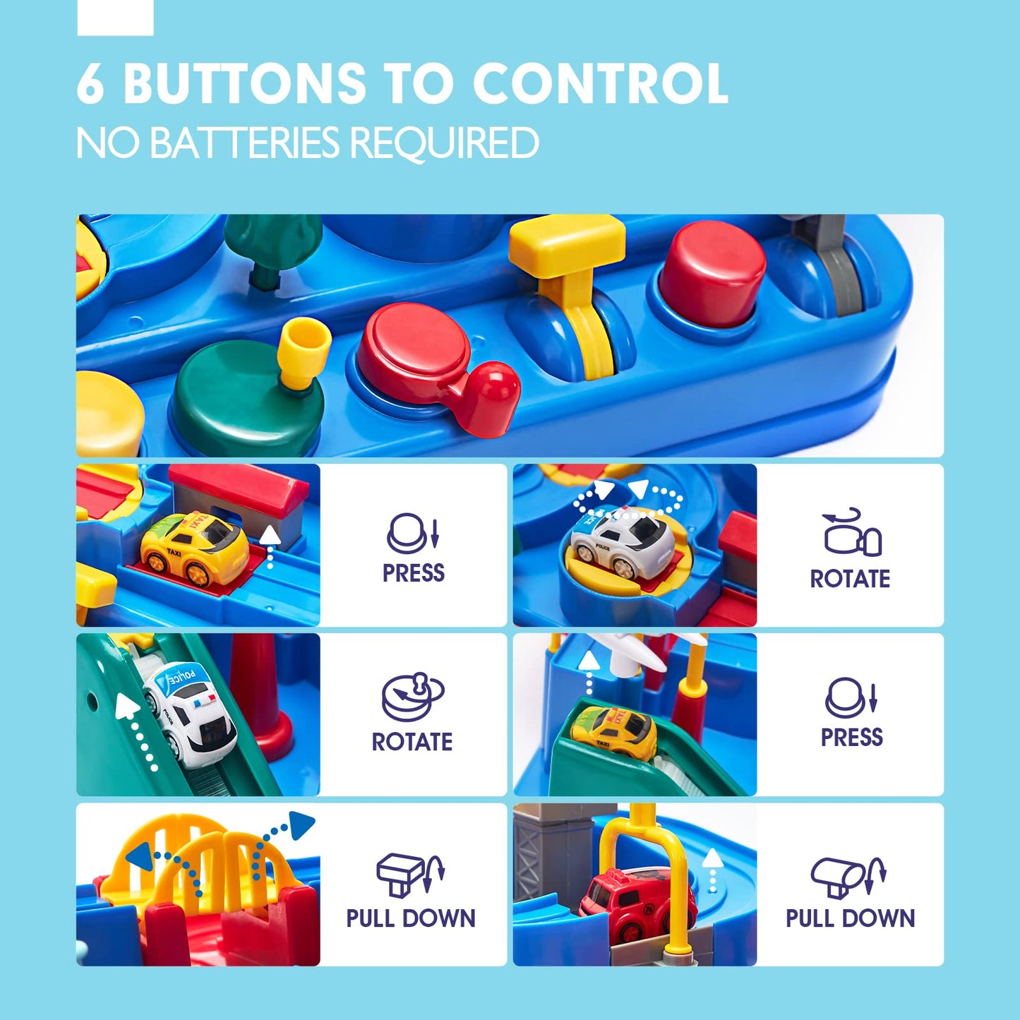 hahaland Kids Toys for 3 Year Old Boys - Car Race Track Boy Toy Age 3 4, Adventure Vehicles Toy Learning & Intelligence Educational for 3 4 5 Year Old Boy Girls Toddler Toys 🍁 All In One Marketplace Canada