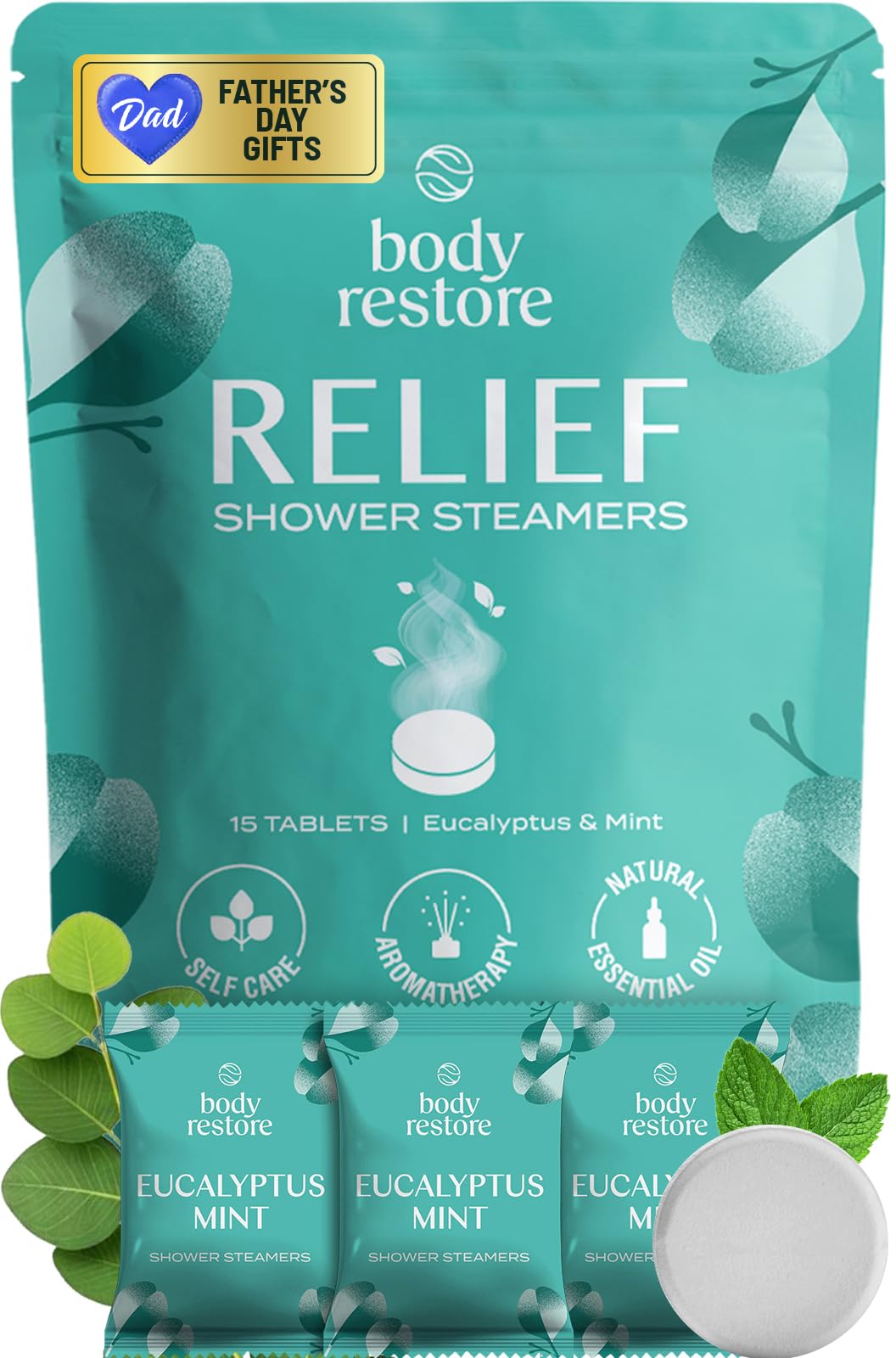 Body Restore Shower Steamers Aromatherapy 15 Pack – Fathers Day Gift for Dad, Luxury Spa Gifts for Men, Stress Relief & Relaxation Self Care – Premium Eucalyptus Essential Oil Tablets 🍁 All In One Marketplace Canada
