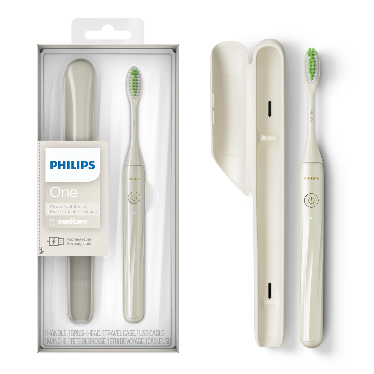 Philips One by Sonicare Rechargeable Toothbrush, 1 Brush Head, White 🍁 All In One Marketplace Canada