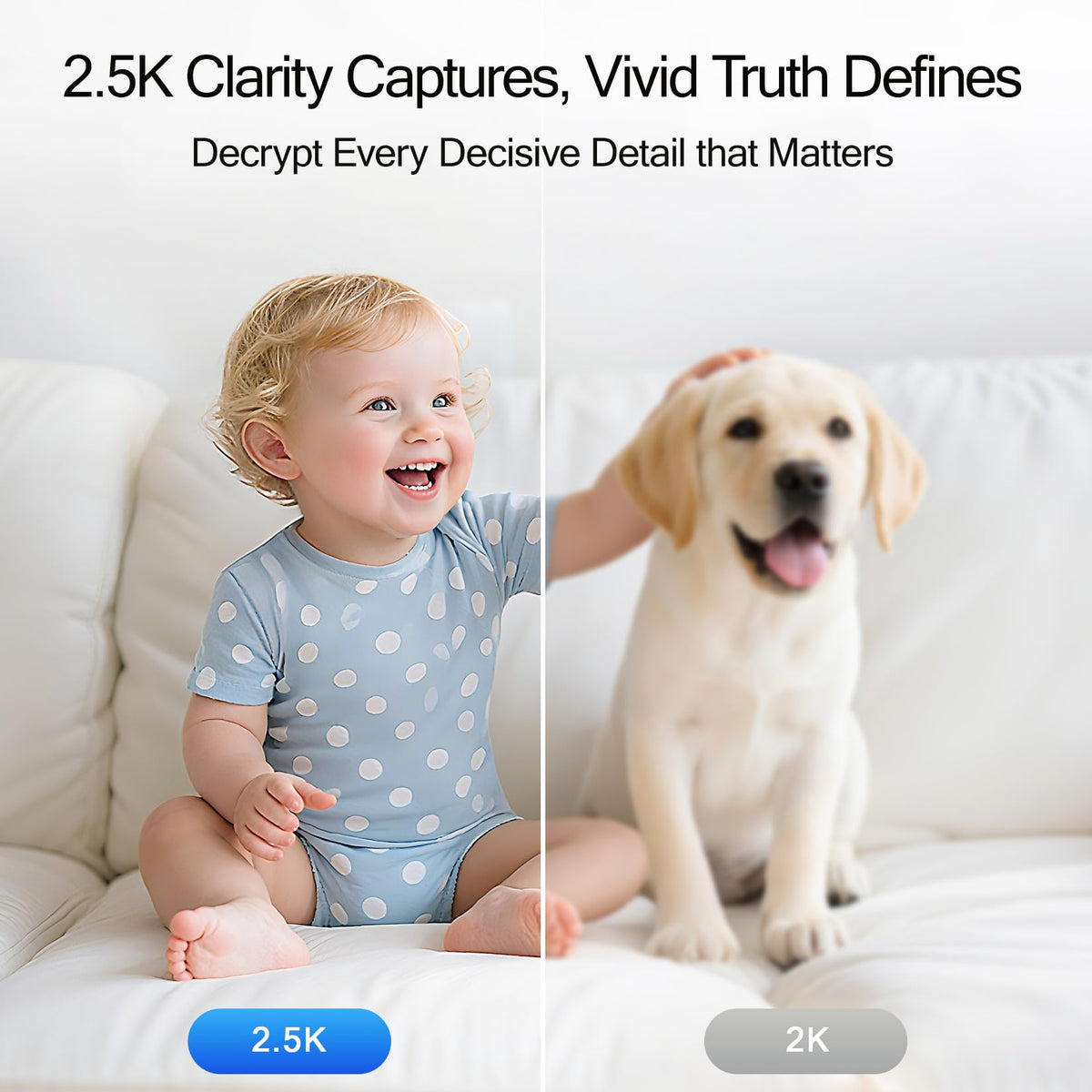 CINMOORE 2.5K Camera Surveillance Interieur, Indoor Security Cam, Free AI Pet/Person/Cry Detection, 4MP Pet Camera with Phone App Pan Tilt 2.4GHz WiFi, Night Vision, Full Duplex Audio 🍁 All In One Marketplace Canada