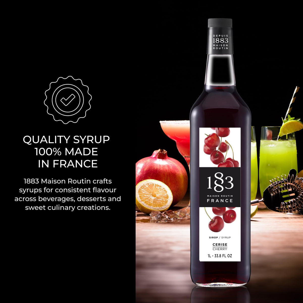 Maison Routin 1883 Cherry Syrup, Pet Bottle 1000 Milliliter 🍁 All In One Marketplace Canada