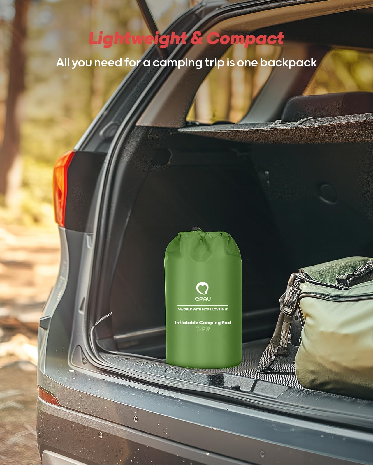 QPAU Camping Sleeping Pad, 2 Person Camping Mat, Enhanced Support for Healthy, with Built-in Foot Pump, 4.7 Inch Durable Sleeping Mattress for Camping, Hiking and Home (Pine Green) 🍁 All In One Marketplace Canada