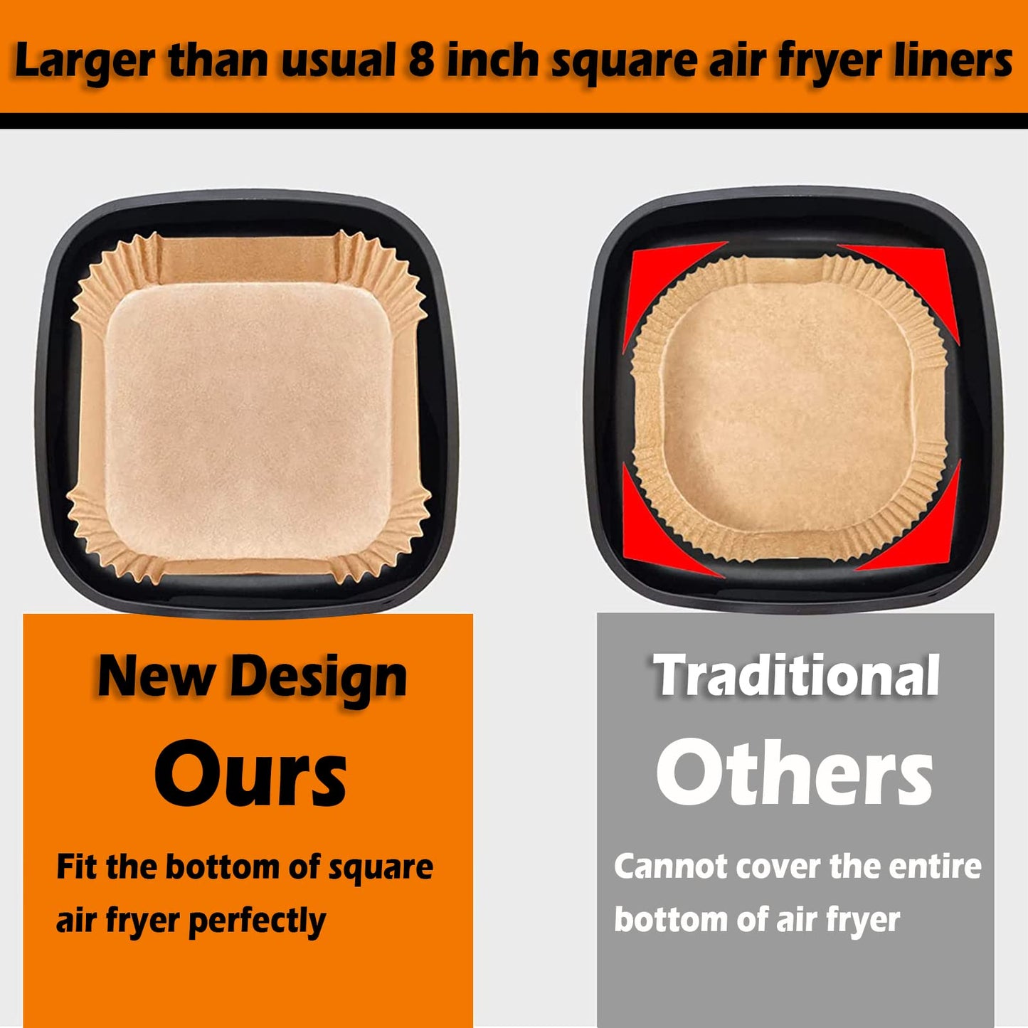 Air Fryer Liners, Airfryer Liners Disposable Square 9 Inch for 5-8QT Basket, Parchment Paper for Air Fryer Non-Stick Air Fryer Paper, Food Grade Air Fryer Parchment Paper Liners for Roasting Microwave 🍁 All In One Marketplace Canada