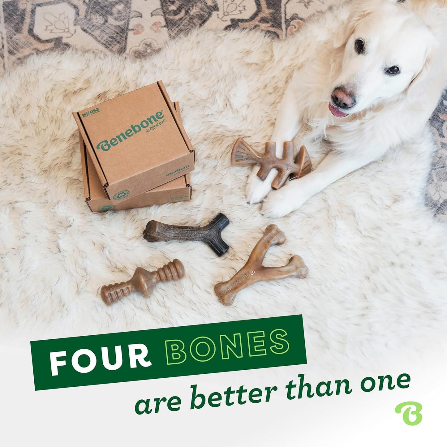 Benebone Large 4-Pack Dog Toys for Aggressive Chewers – Under 90 lbs 🍁 All In One Marketplace Canada