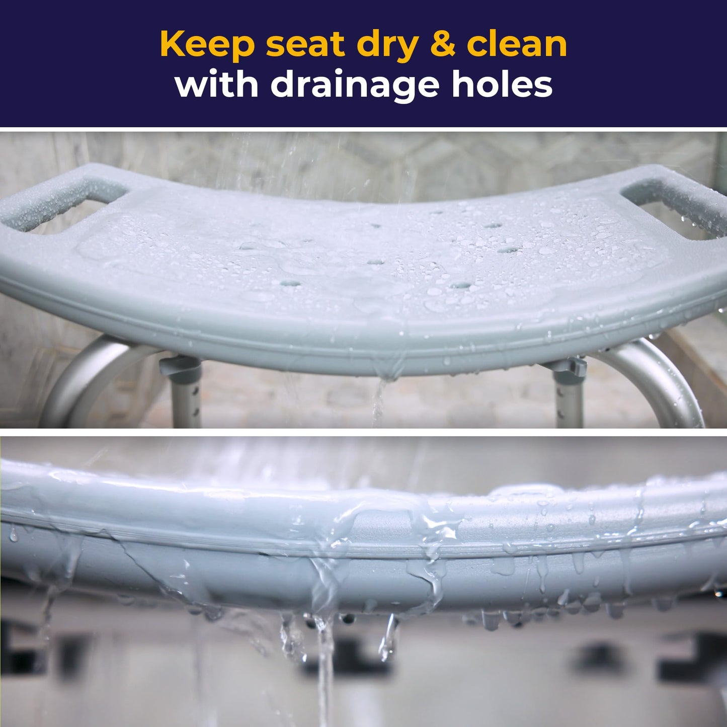 Drive Medical RTL12203KDR Shower Chair, Adjustable Stool with Suction Feet, Seat for Inside Shower or Tub, Bathroom Bench Bath Chair for Elderly and Disabled, 300 LB Weight Cap 🍁 All In One Marketplace Canada
