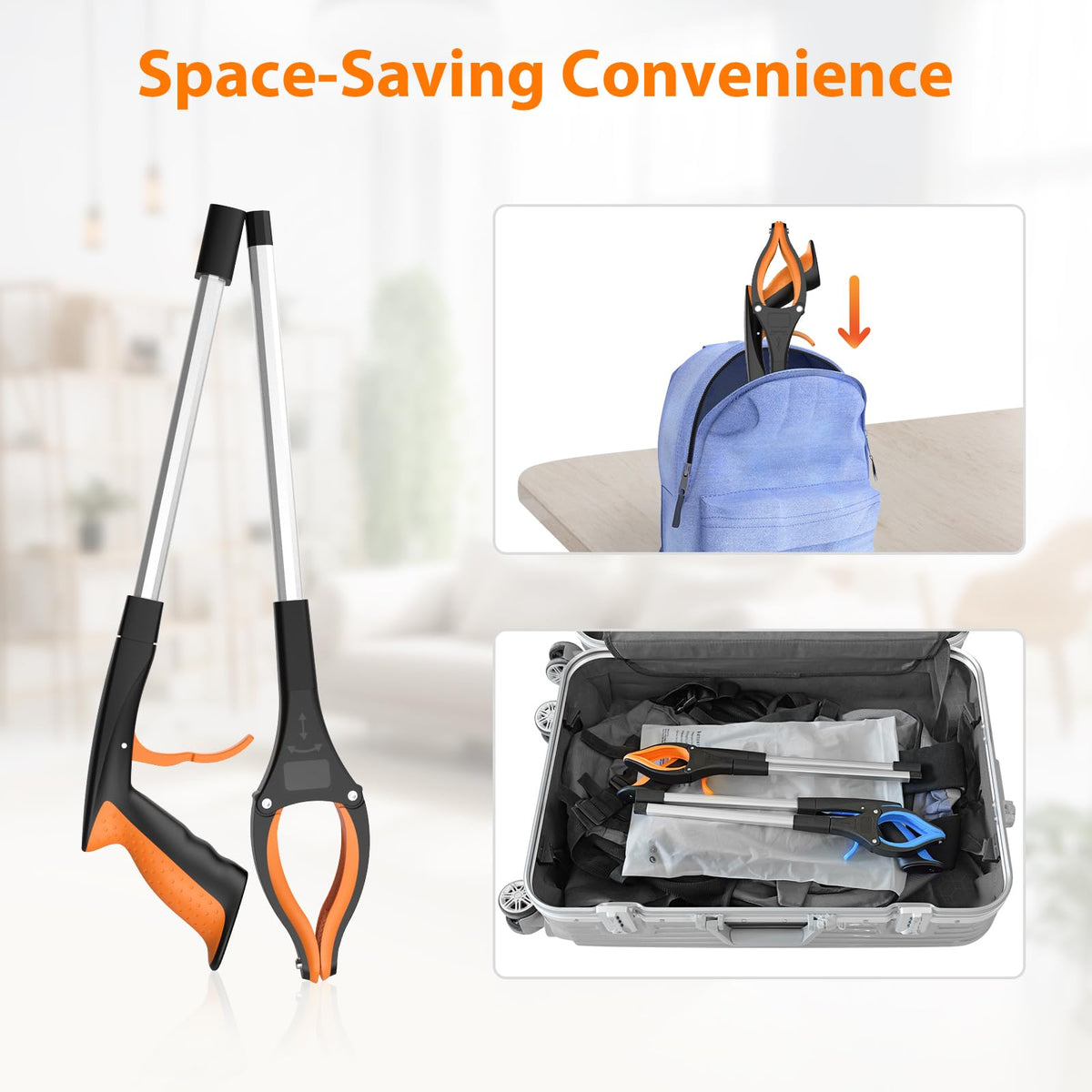 REWKCY 32in/83cm Grabber Reacher Tool 2-Pack, Foldable Reacher Grabber with 360° Rotating Jaw & Magnet, Heavy Duty Pick Up Stick for Seniors 🍁 All In One Marketplace Canada