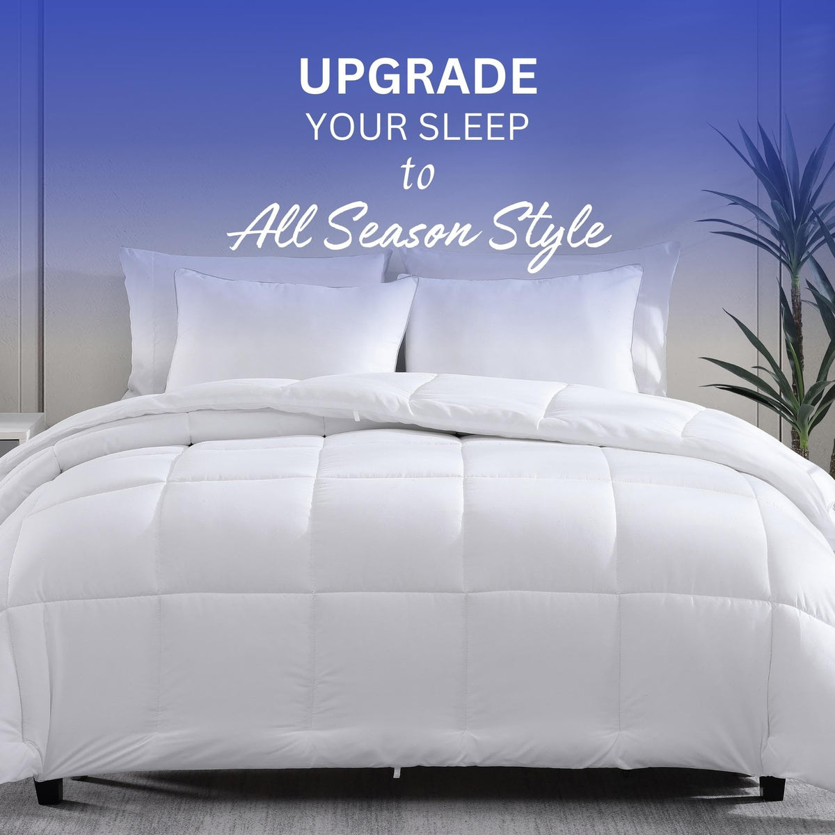 Comforter Twin Size Goose Down Alternative Microfiber Quilted Solid Comforter/Duvet Insert - Ultra Soft Hypoallergenic Bedding - Medium Warmth for All Seasons Twin Comforter - White 🍁 All In One Marketplace Canada