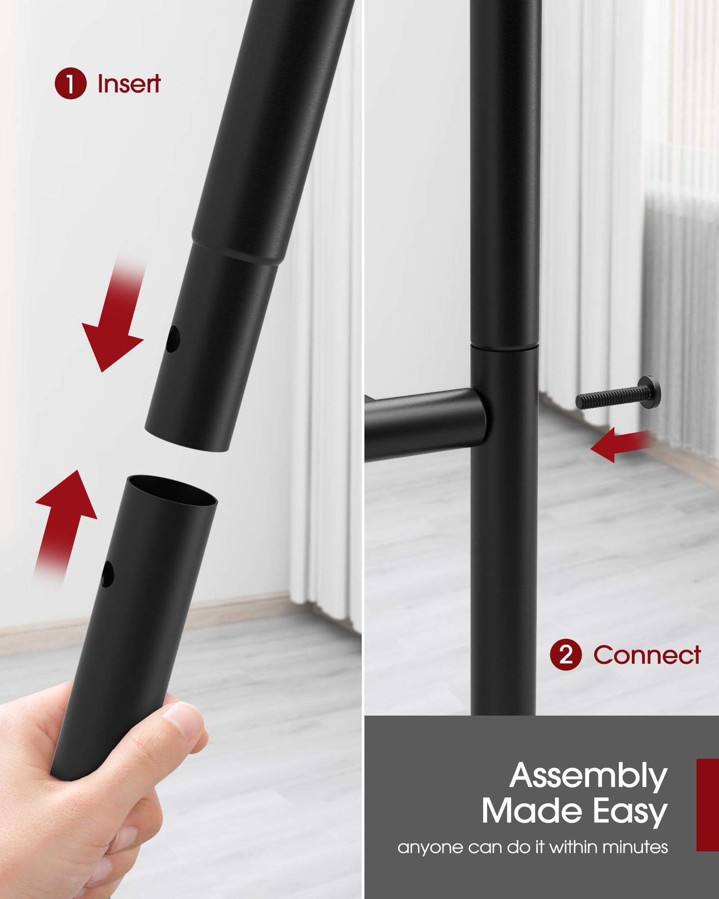 Sakugi 5 Tier Shelf - Heavy Duty Metal Storage Shelves with Adjustable Leveling Feet, Large Capacity Shelving Unit with Multiple Hooks for Kitchen, Pantry, Office (84 x 32 x 183 cm, Black) 🍁 All In One Marketplace Canada