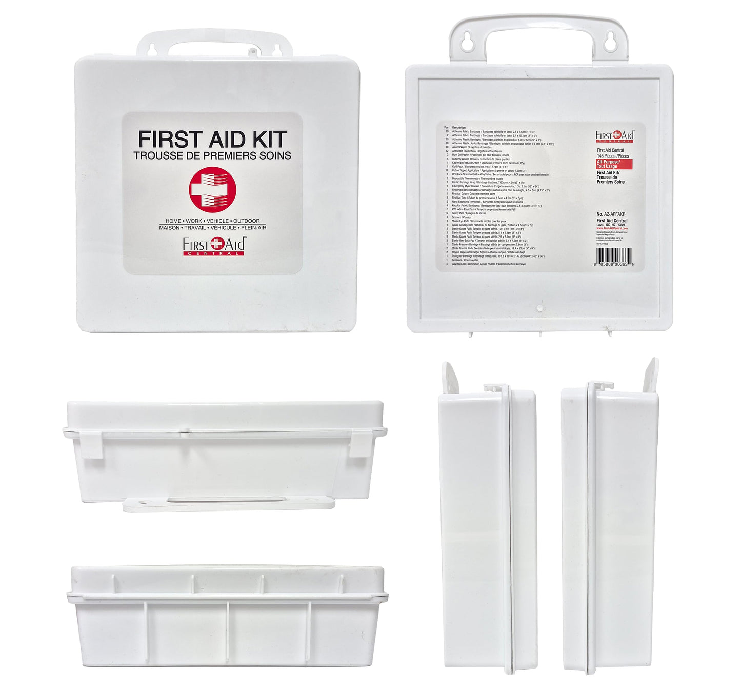 First Aid Central AZ-APFAKP All-Purpose Emergency First Aid Kit For Home, Work, and Travel, 145 Pieces 🍁 All In One Marketplace Canada