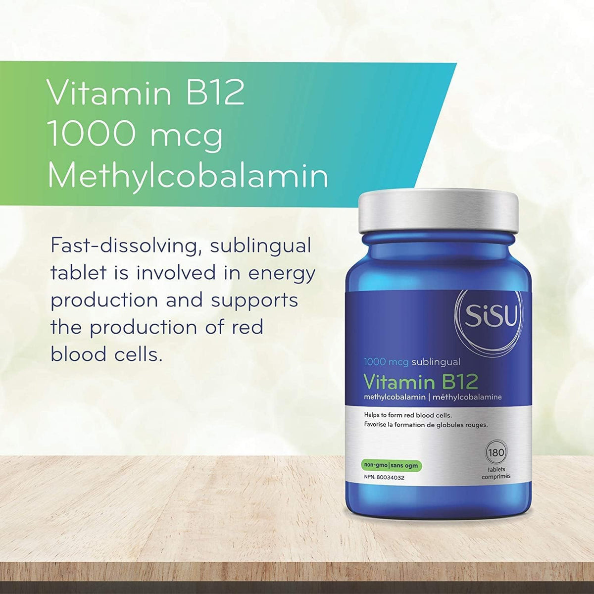 Sisu Vitamin B12 1000 mcg Methylcobalamin Sublingual Tablets, Unflavoured, 180 Tablets, Supports Energy Metabolism and Red Blood Cell Formation 🍁 All In One Marketplace Canada